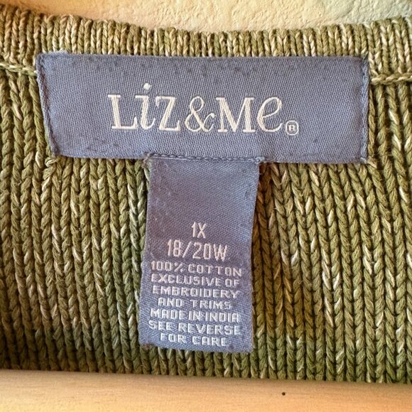 Liz & Me Fall Sweater Autumn Sunflowers Pumpkins Apples Scarecrows Size 1X - Picture 9 of 11